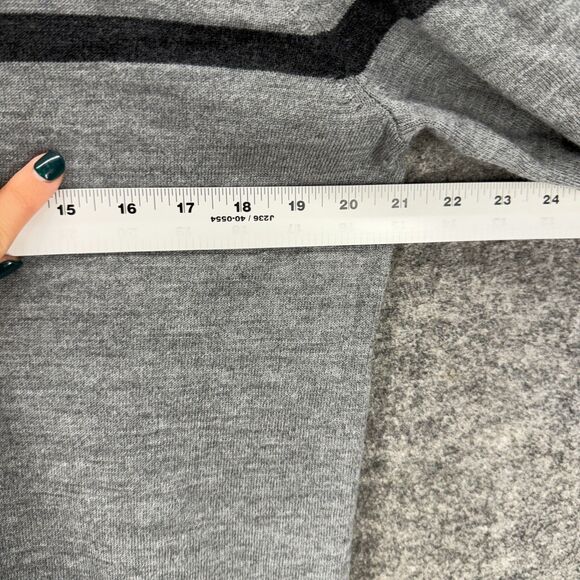 Apt. 9 Sweater Pullover Men S Small Gray Striped Knit Long Sleeve Wool Crew Neck - Picture 5 of 7